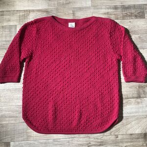 VTG Color Color Color Acrylic Sweater 3/4 Sleeve Cottagecore Size 42/22W